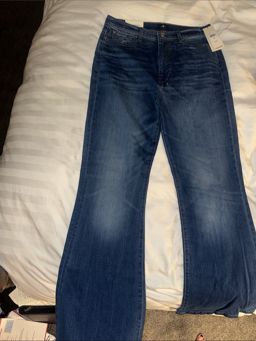 NWT Sz 31 - Seven For All Mankind Women's Dark Blue Flared Jeans
